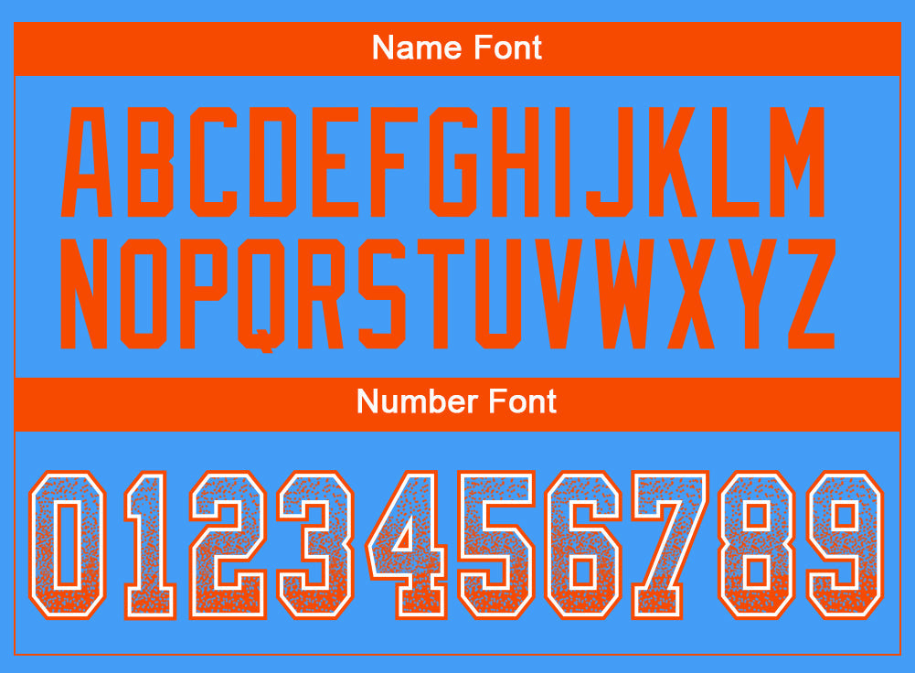 Custom Powder Blue Orange-White Mesh Drift Fashion Football Jersey
