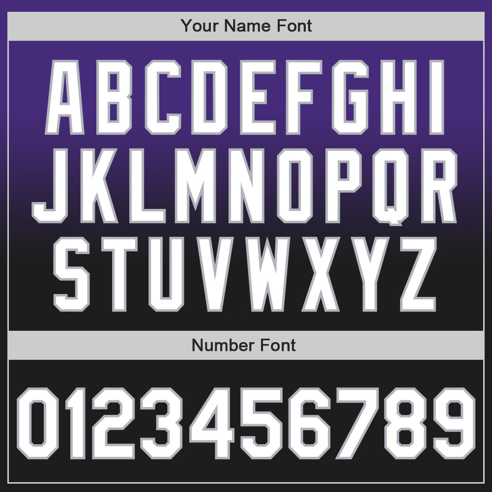 Custom Purple Black-Gray Authentic Fade Fashion Baseball Jersey