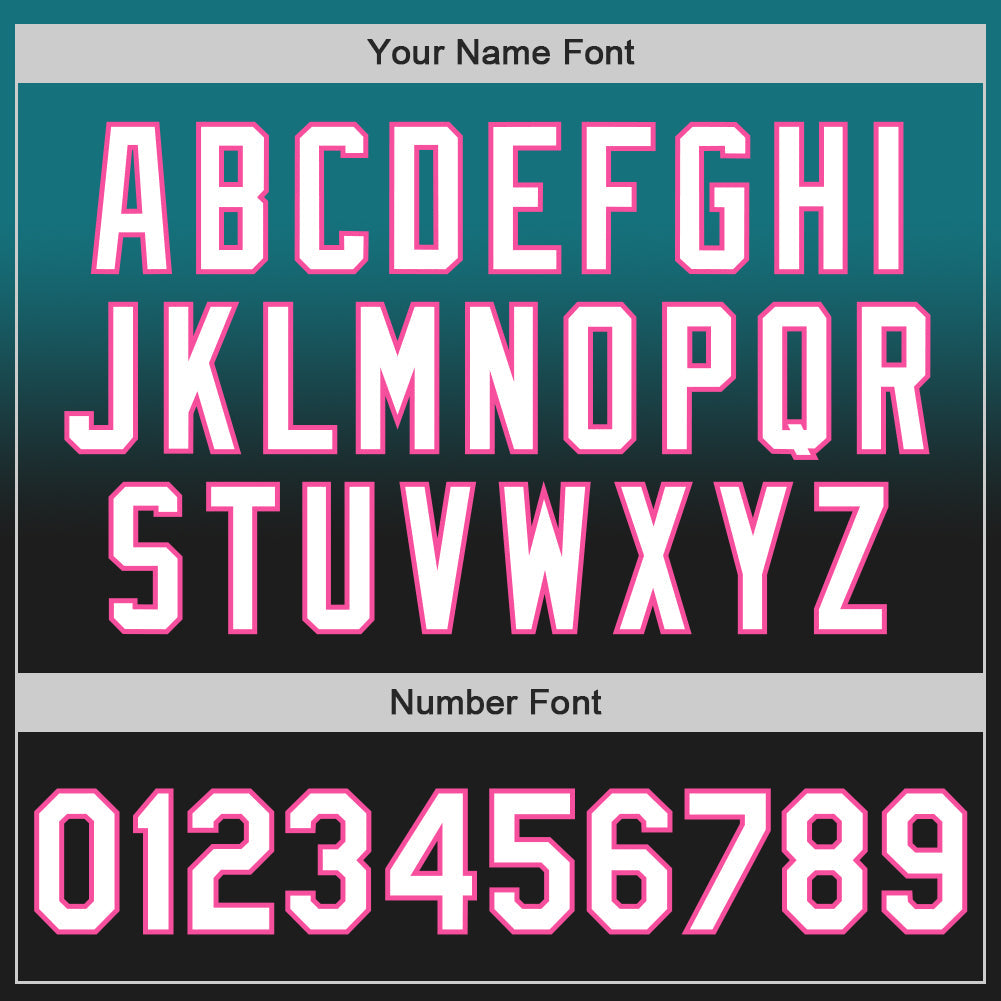 Custom Teal Black-Pink Authentic Fade Fashion Baseball Jersey
