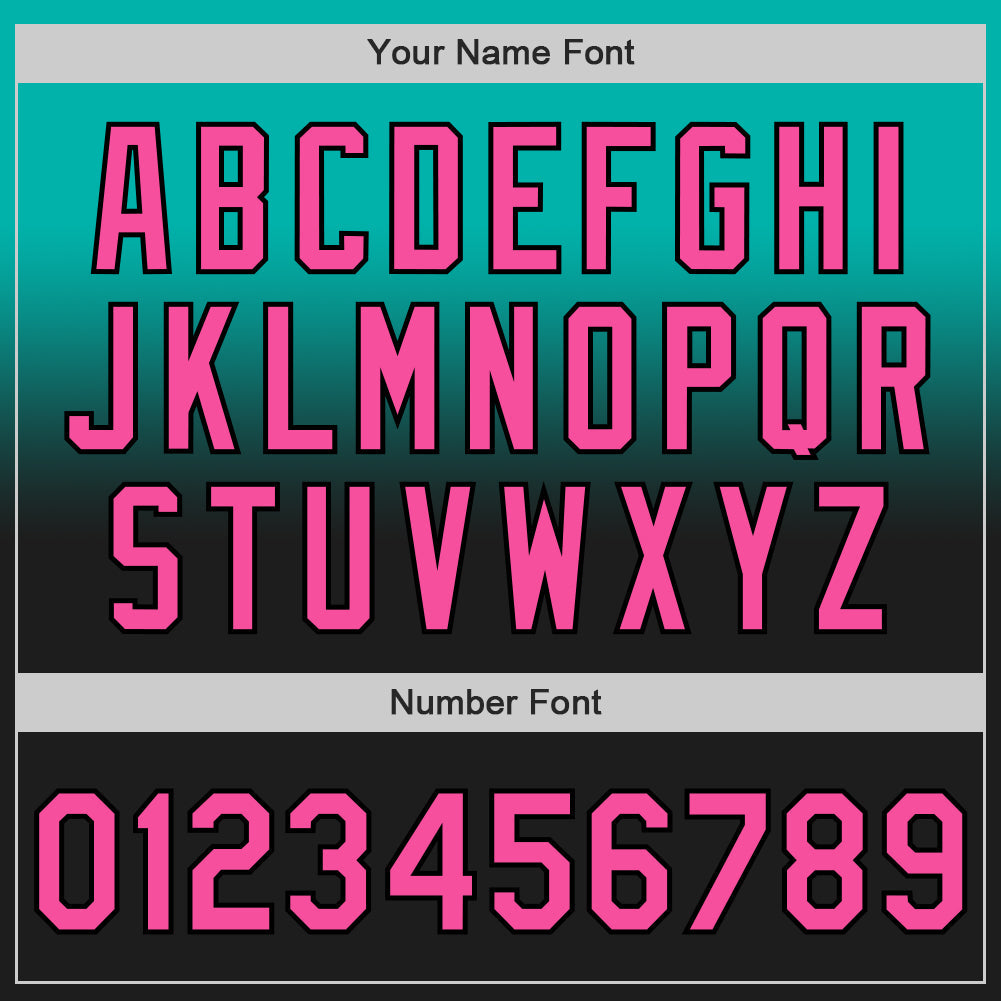 Custom Aqua Pink-Black Authentic Fade Fashion Baseball Jersey