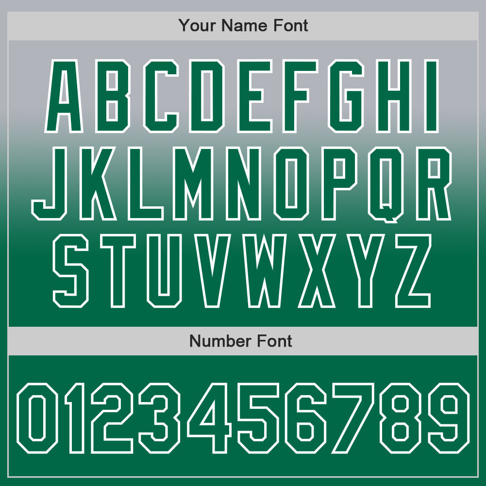 Custom Gray Kelly Green-White Authentic Fade Fashion Baseball Jersey