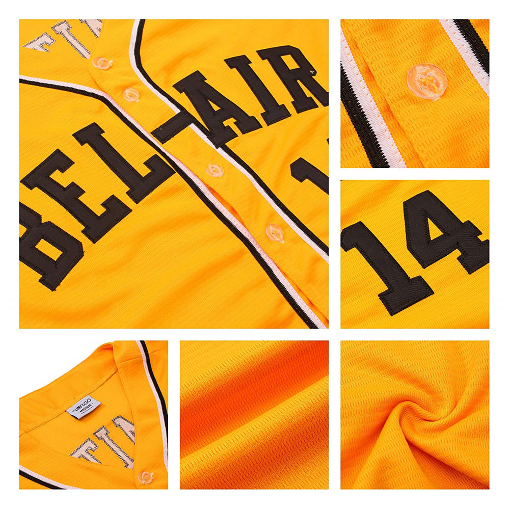 Custom Gold Gold-Purple Authentic Baseball Jersey