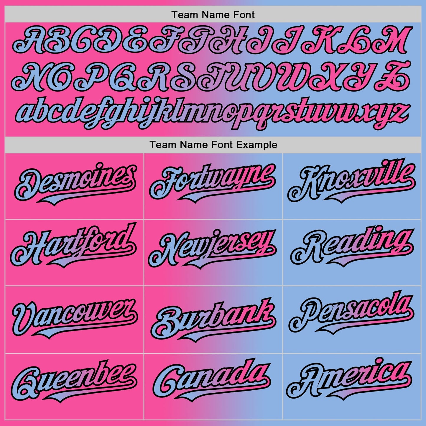 Custom Light Blue Pink-Black Authentic Gradient Fashion Baseball Jersey