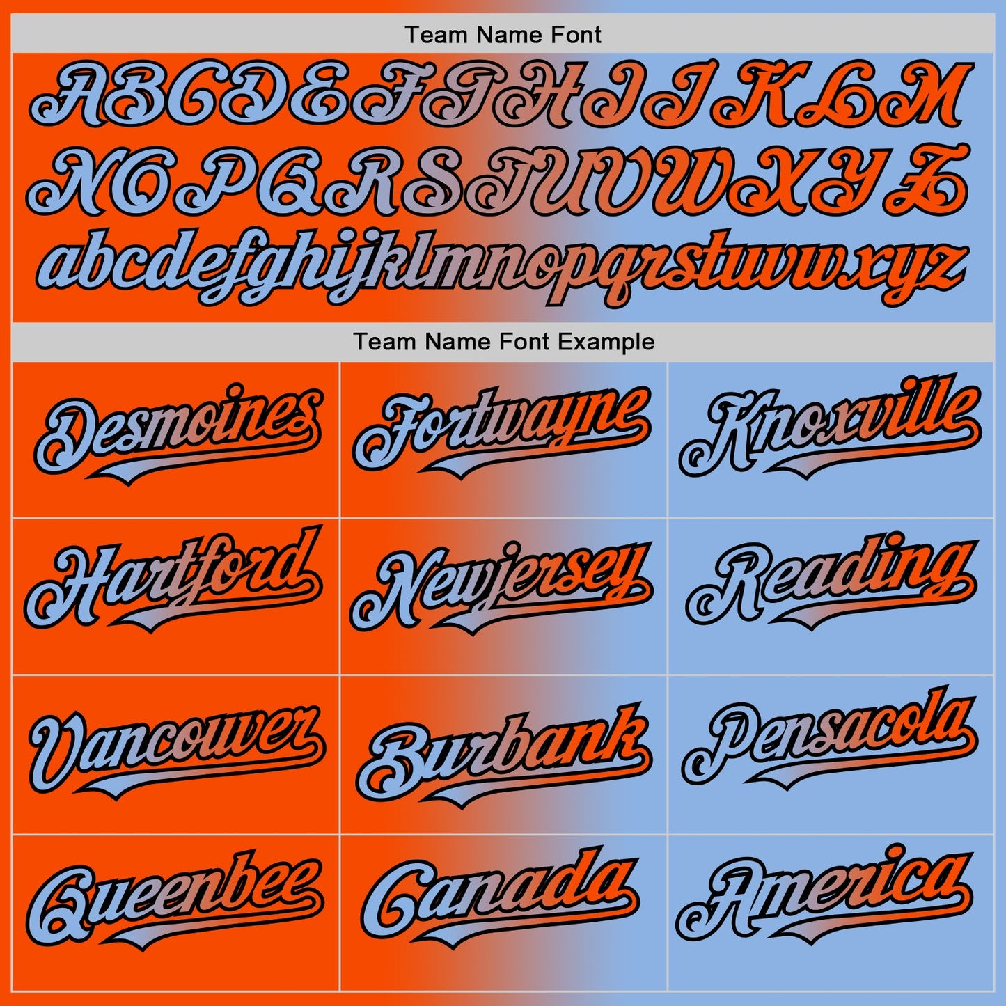 Custom Light Blue Orange-Black Authentic Gradient Fashion Baseball Jersey