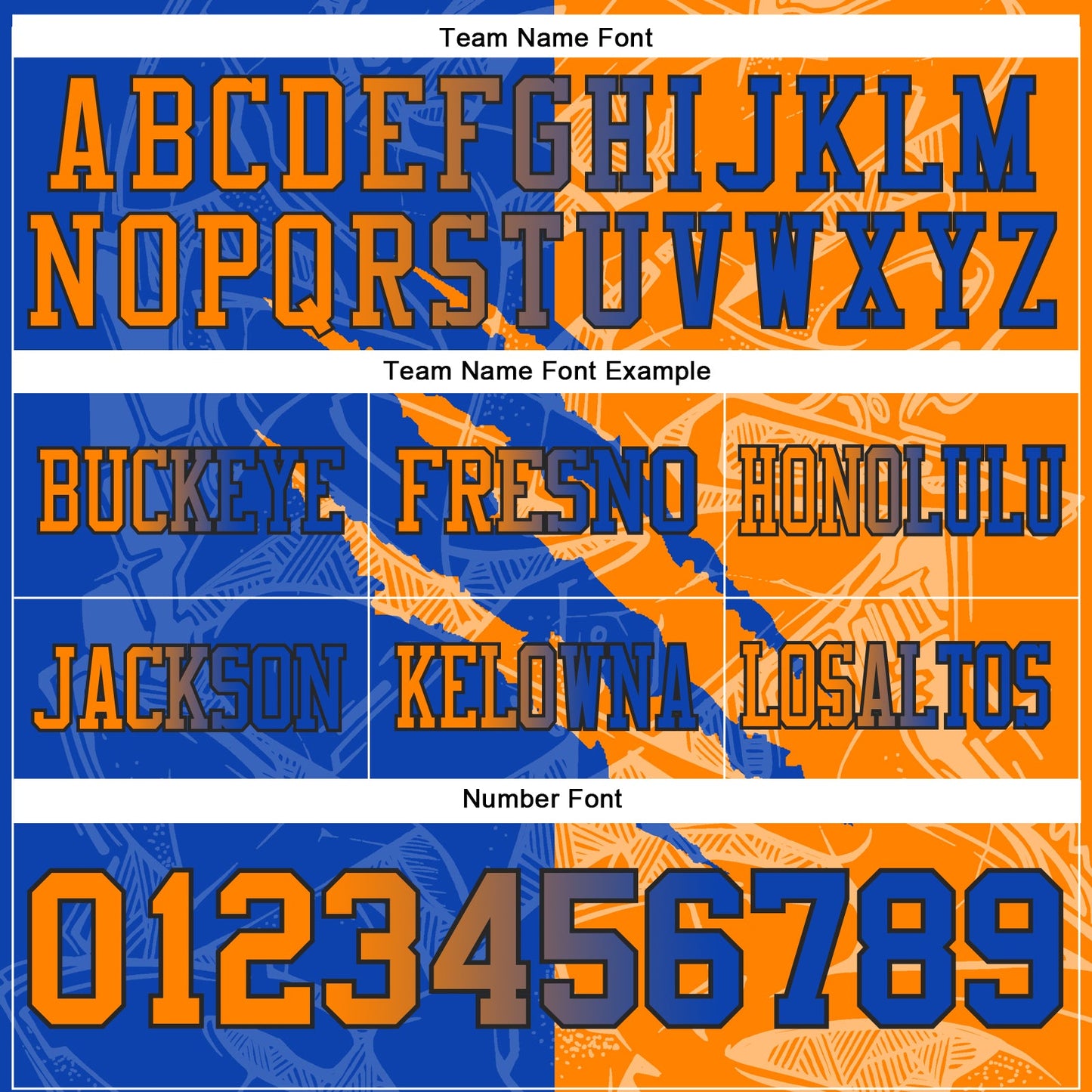 Custom Thunder Blue Bay Orange-Black Mesh Authentic Gradient Fashion Scratch Football Jersey