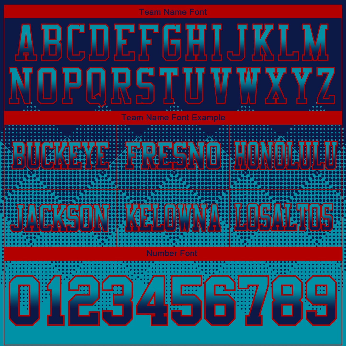 Custom Navy Teal-Red Mesh Authentic Gradient Square Shape Flag Football Jersey