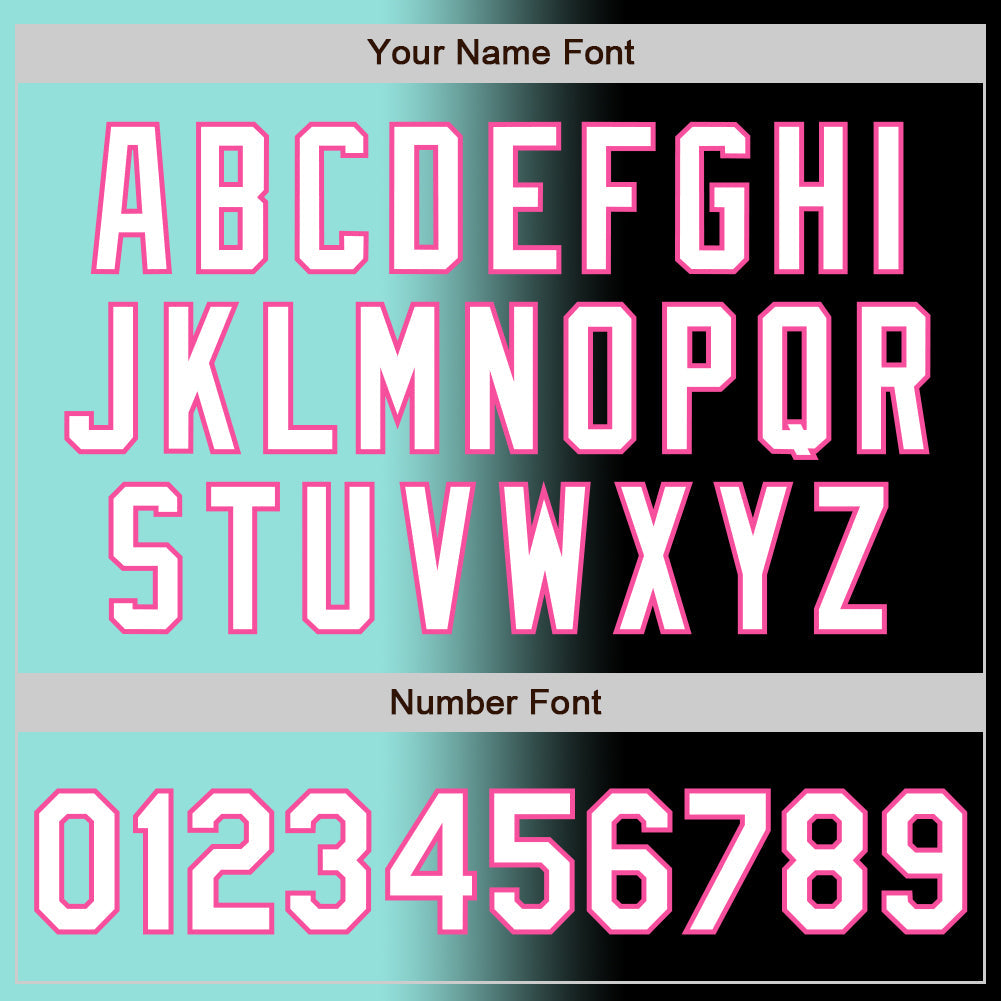 Custom Black White Ice Blue-Pink Authentic Gradient Fashion Baseball Jersey