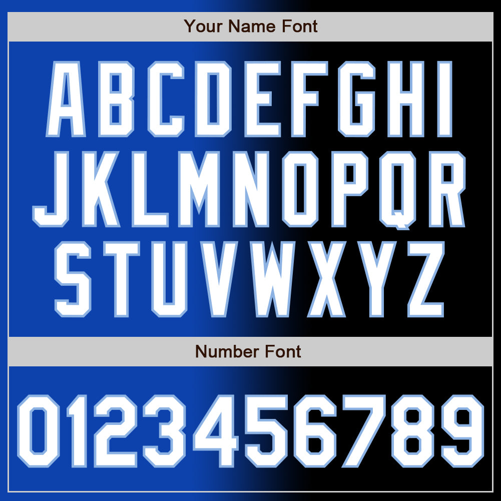 Custom Black White Thunder Blue-Light Blue Authentic Gradient Fashion Baseball Jersey