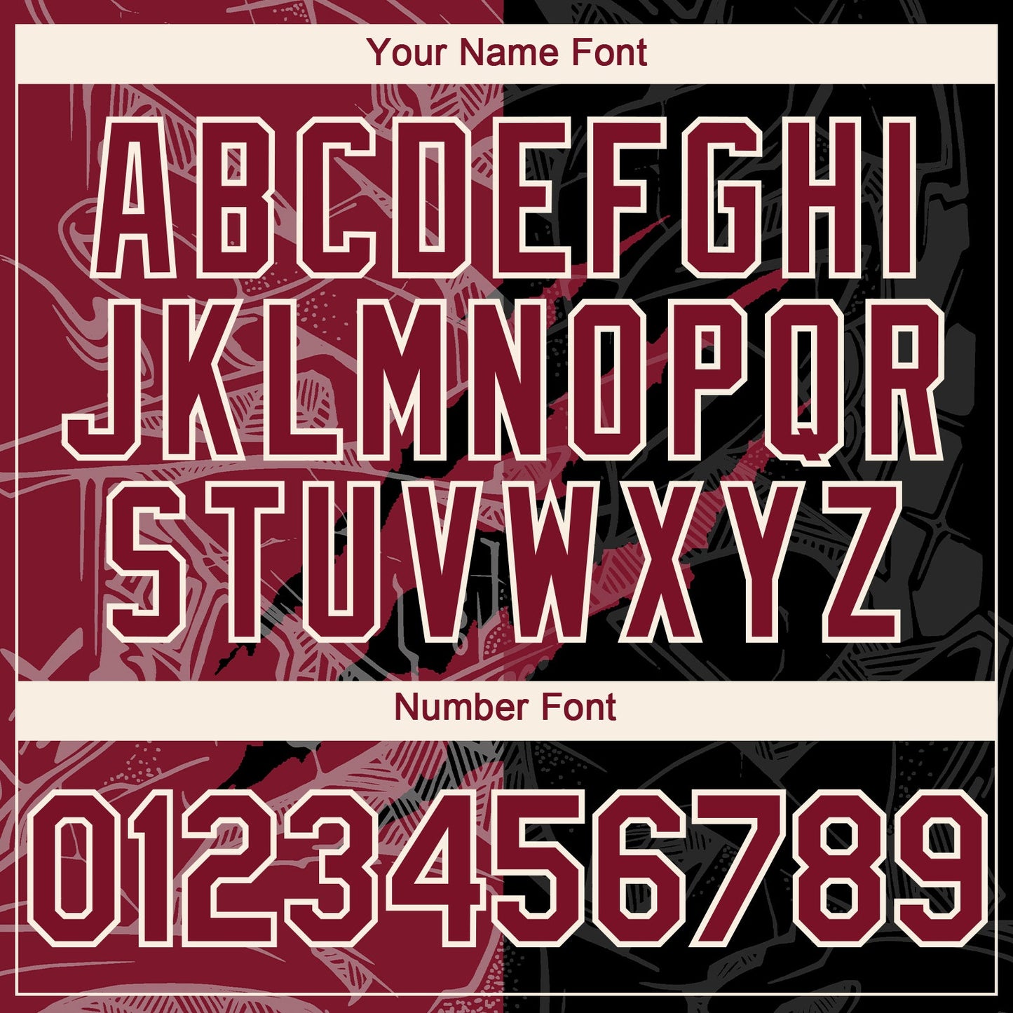 Custom Graffiti Pattern Crimson Black-Cream 3D Scratch Authentic Baseball Jersey