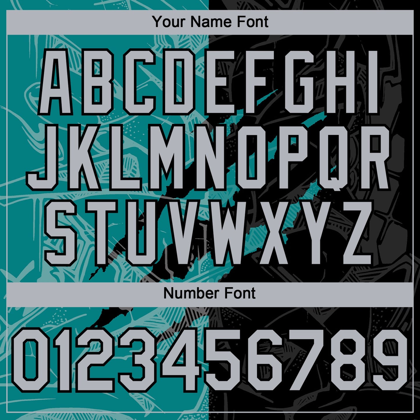 Custom Graffiti Pattern Gray Black-Teal 3D Scratch Authentic Baseball Jersey