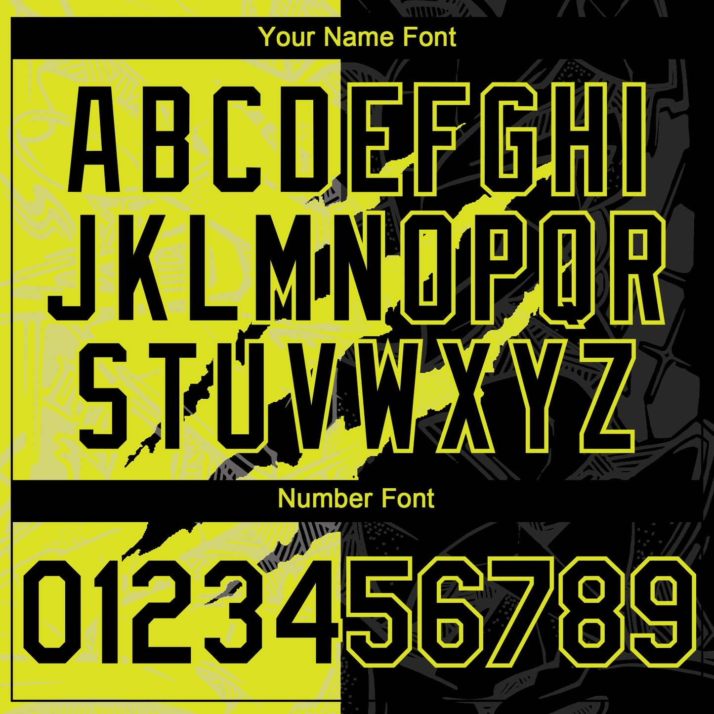 Custom Graffiti Pattern Black-Neon Yellow 3D Scratch Authentic Baseball Jersey