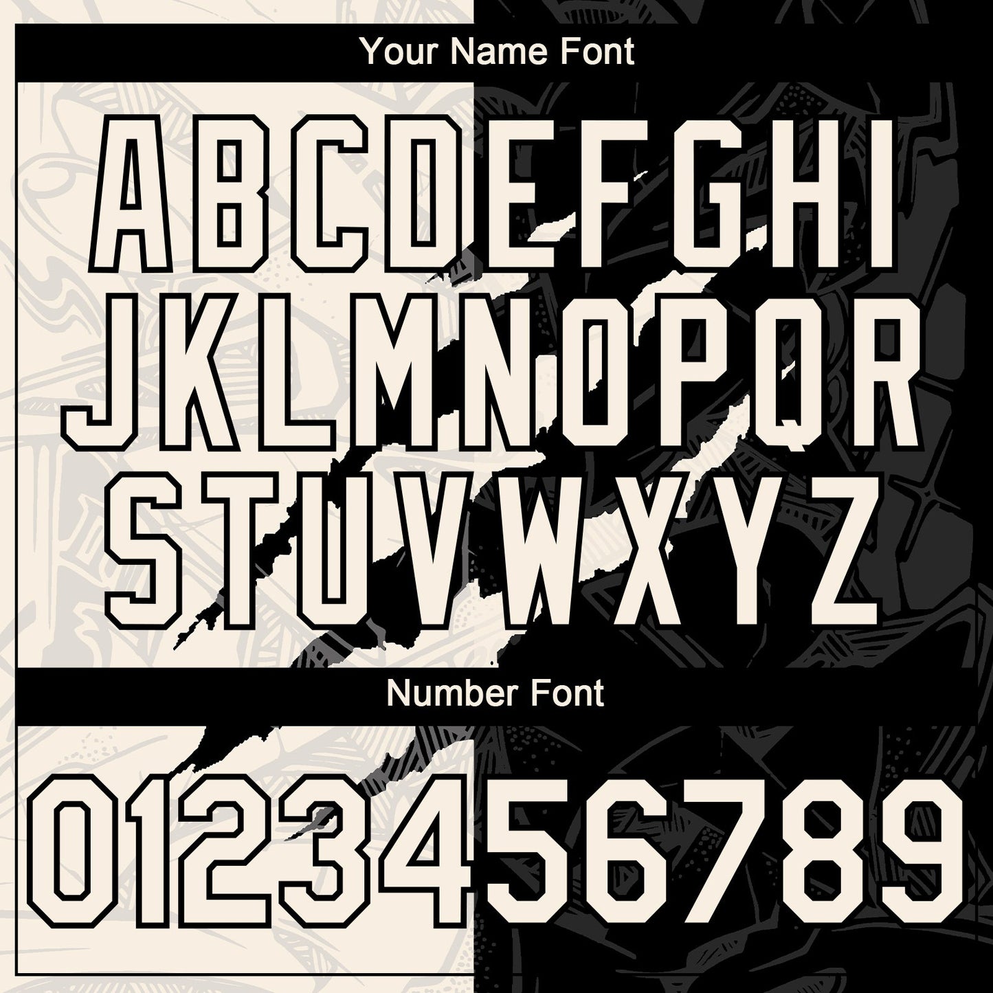 Custom Graffiti Pattern Cream-Black 3D Scratch Authentic Baseball Jersey