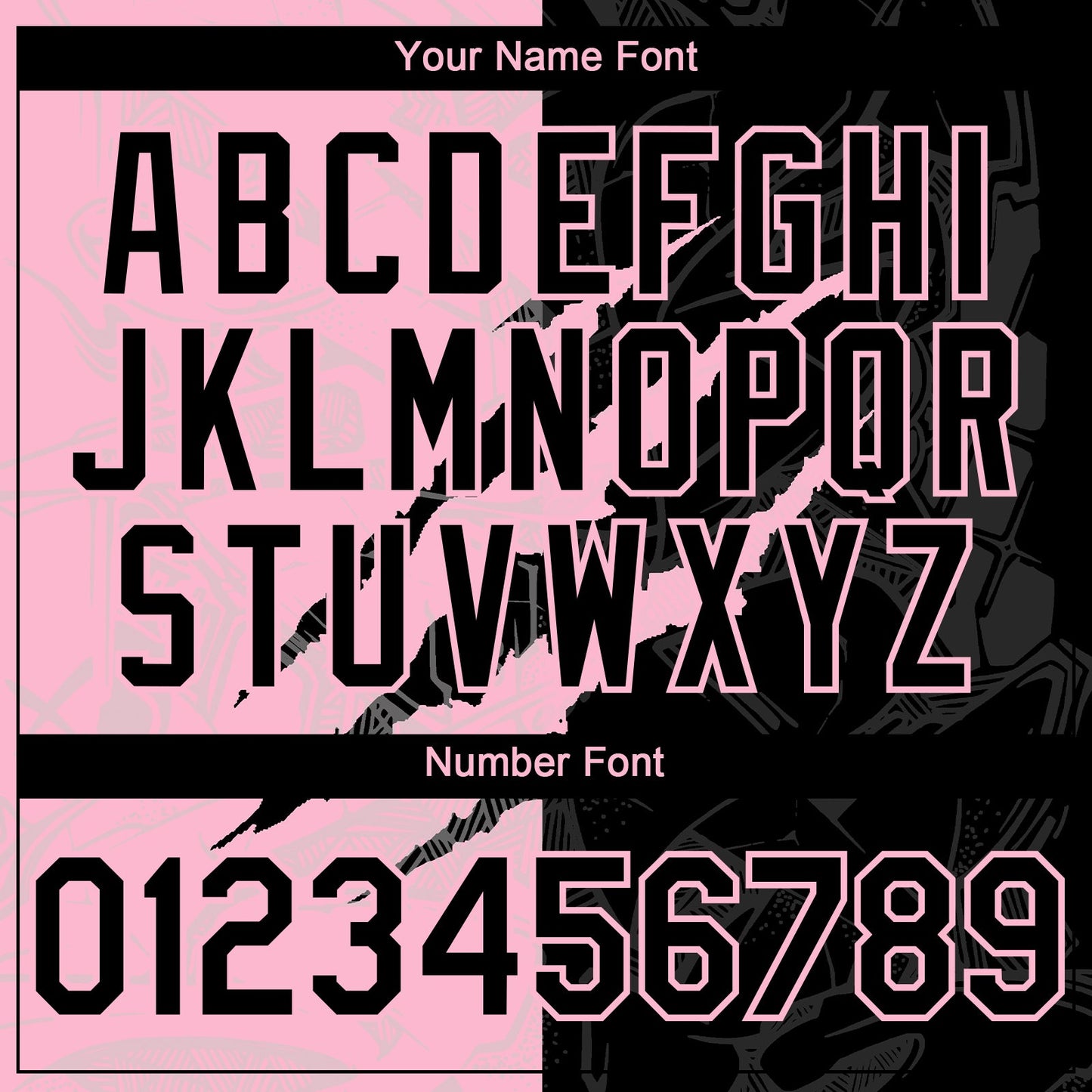 Custom Graffiti Pattern Black-Light Pink 3D Scratch Authentic Baseball Jersey