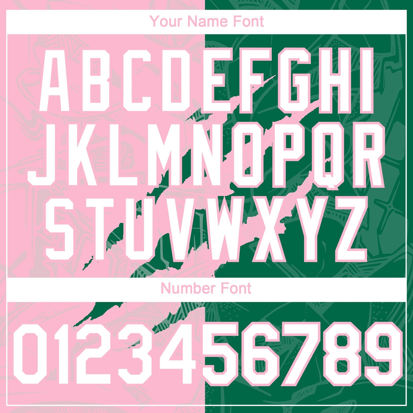 Custom Graffiti Pattern White Kelly Green-Light Pink 3D Scratch Authentic Baseball Jersey