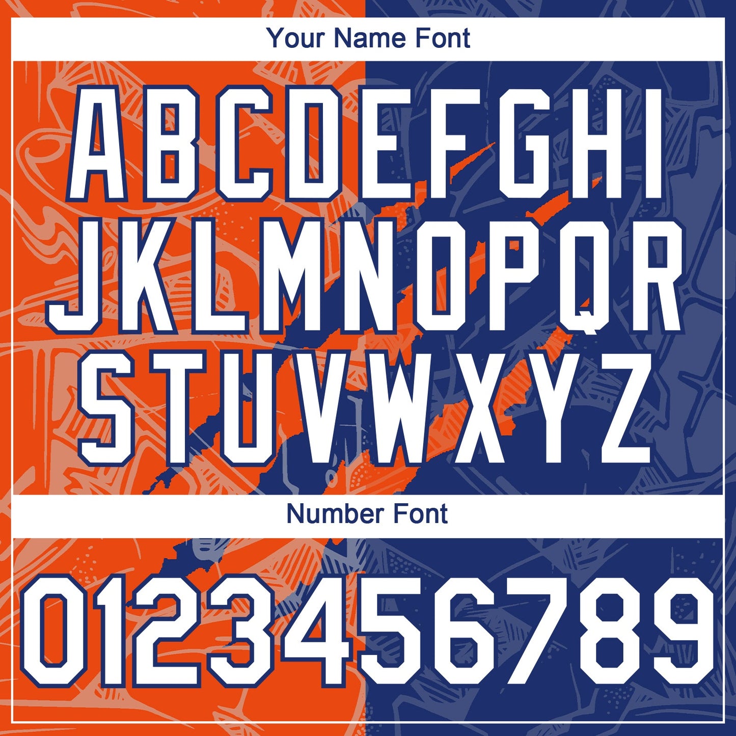 Custom Graffiti Pattern White Royal-Orange 3D Scratch Authentic Baseball Jersey