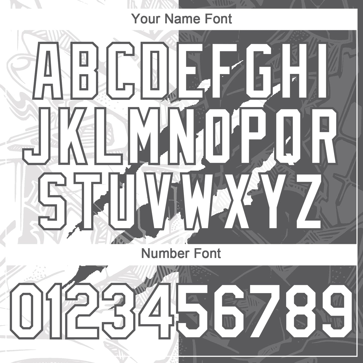 Custom Graffiti Pattern White-Steel Gray 3D Scratch Authentic Baseball Jersey