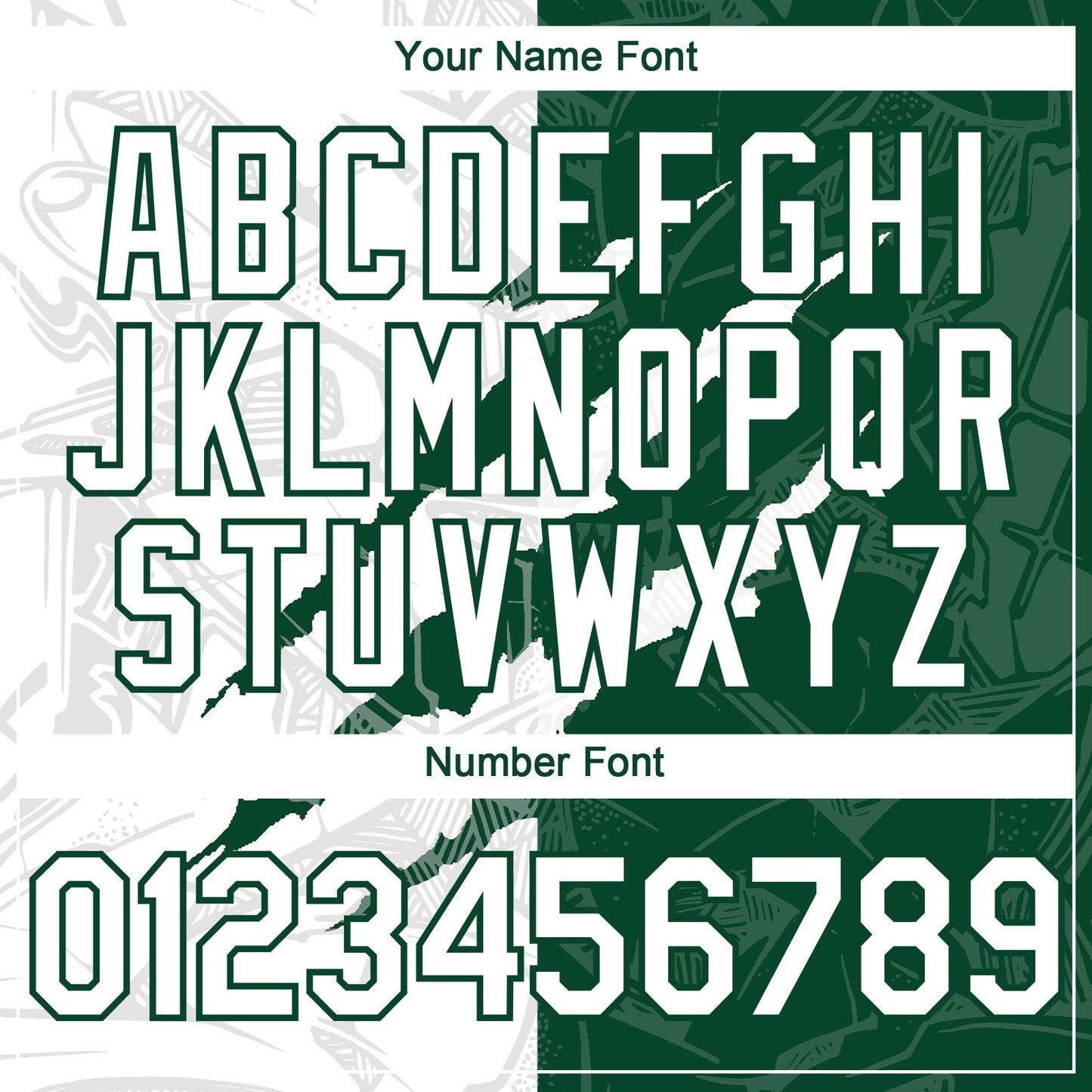 Custom Graffiti Pattern White-Green 3D Scratch Authentic Baseball Jersey