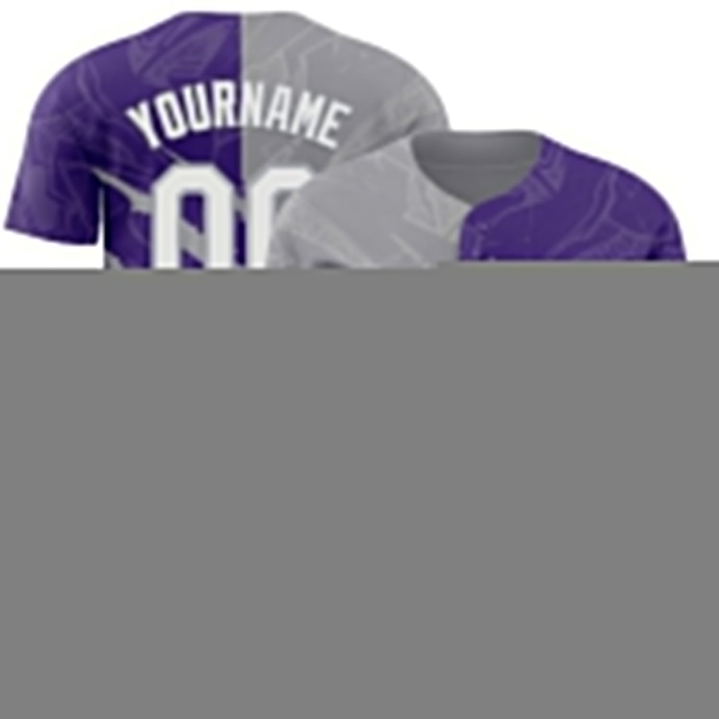 Custom Graffiti Pattern White Purple-Gray 3D Scratch Authentic Baseball Jersey
