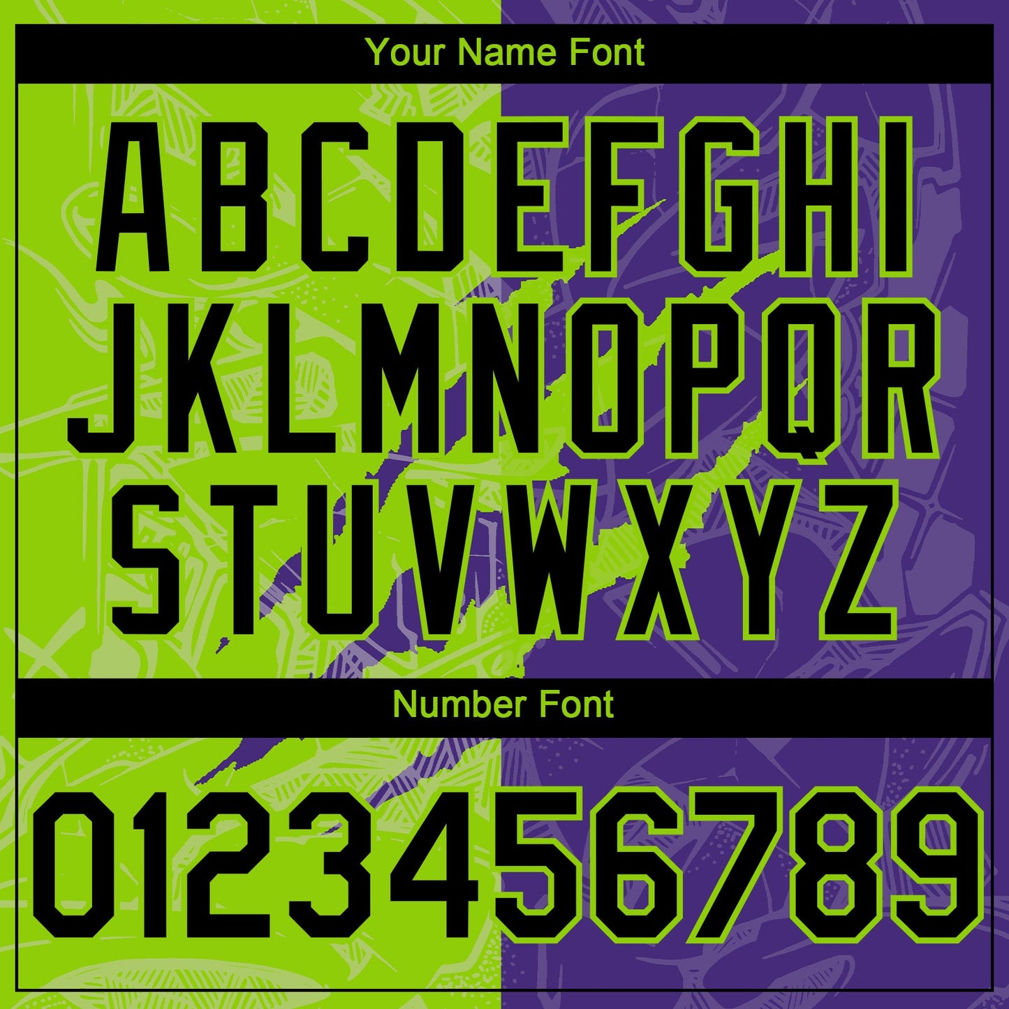 Custom Graffiti Pattern Black Purple-Neon Green 3D Scratch Authentic Baseball Jersey