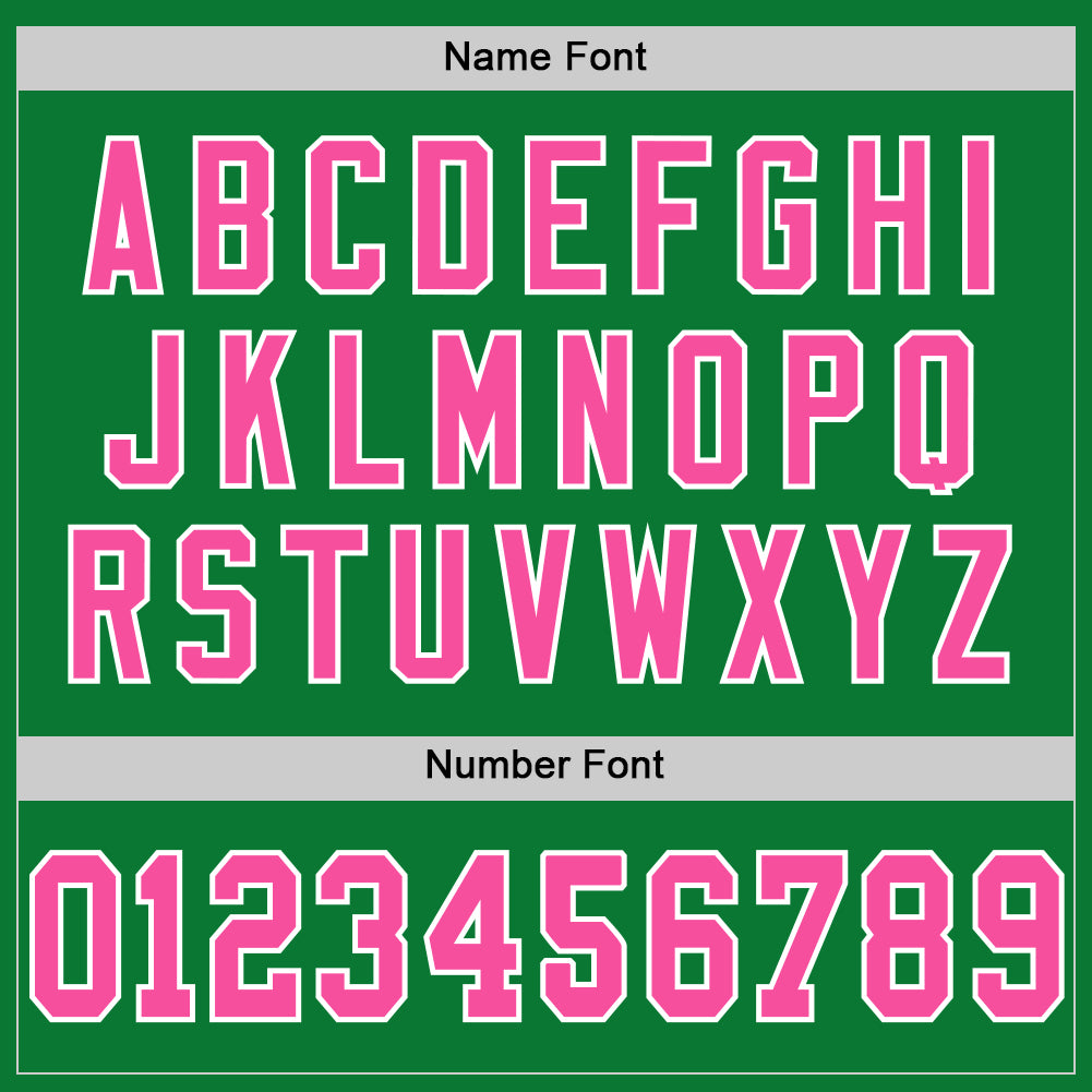 Custom Grass Green Pink-White Mesh Authentic Throwback Football Jersey