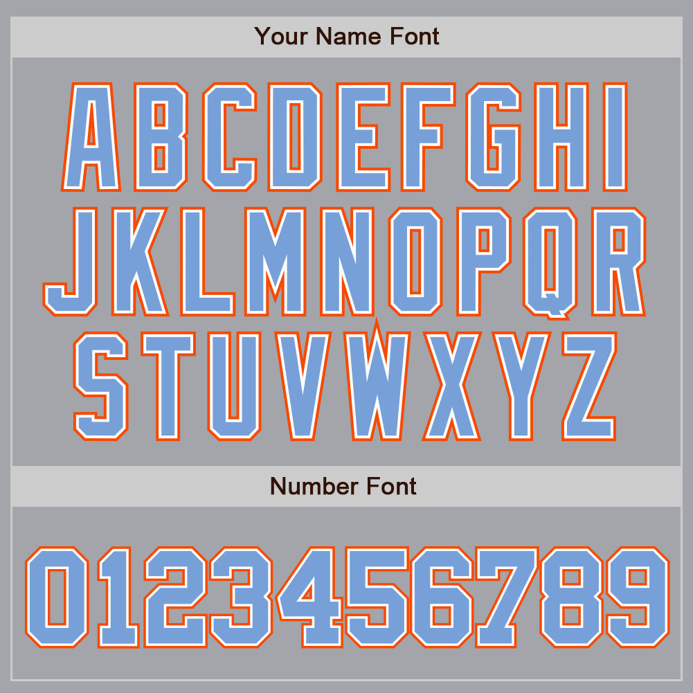 Custom Gray Powder Blue White-Orange Authentic Baseball Jersey