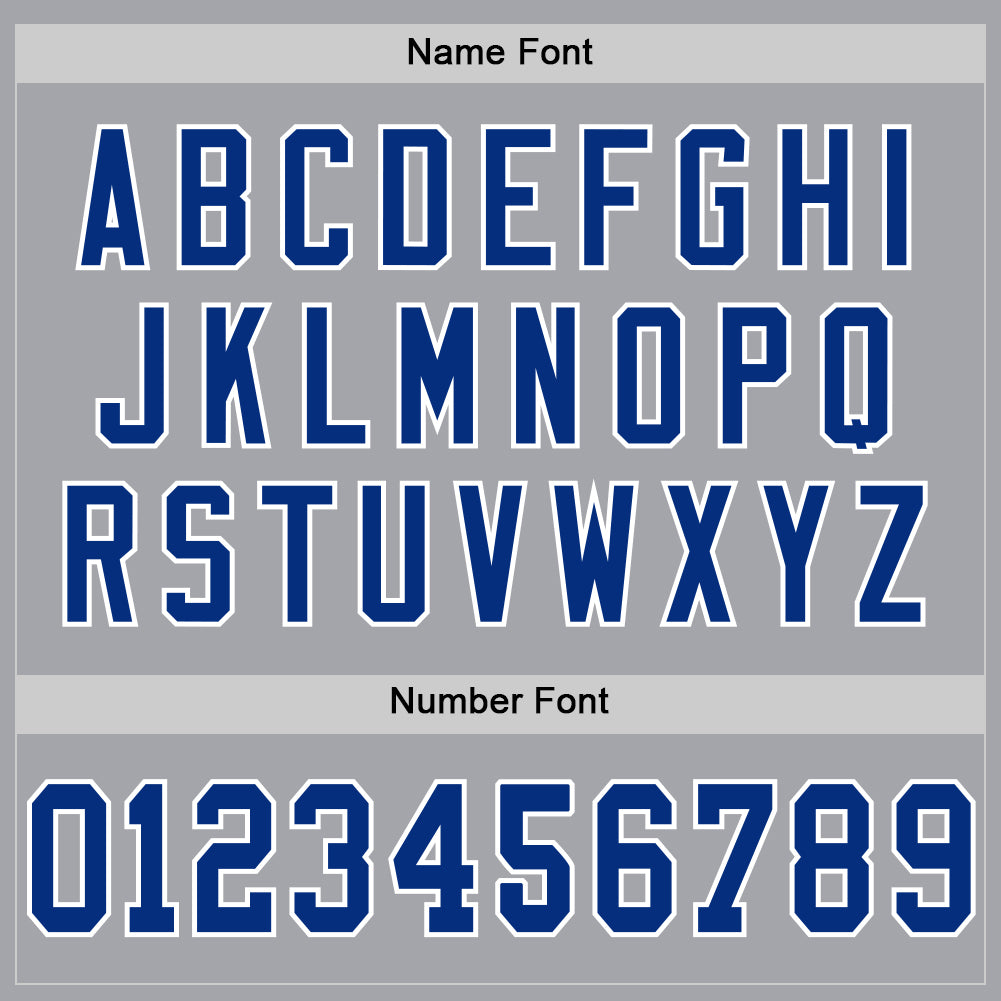 Custom Gray Royal-White Mesh Authentic Throwback Football Jersey