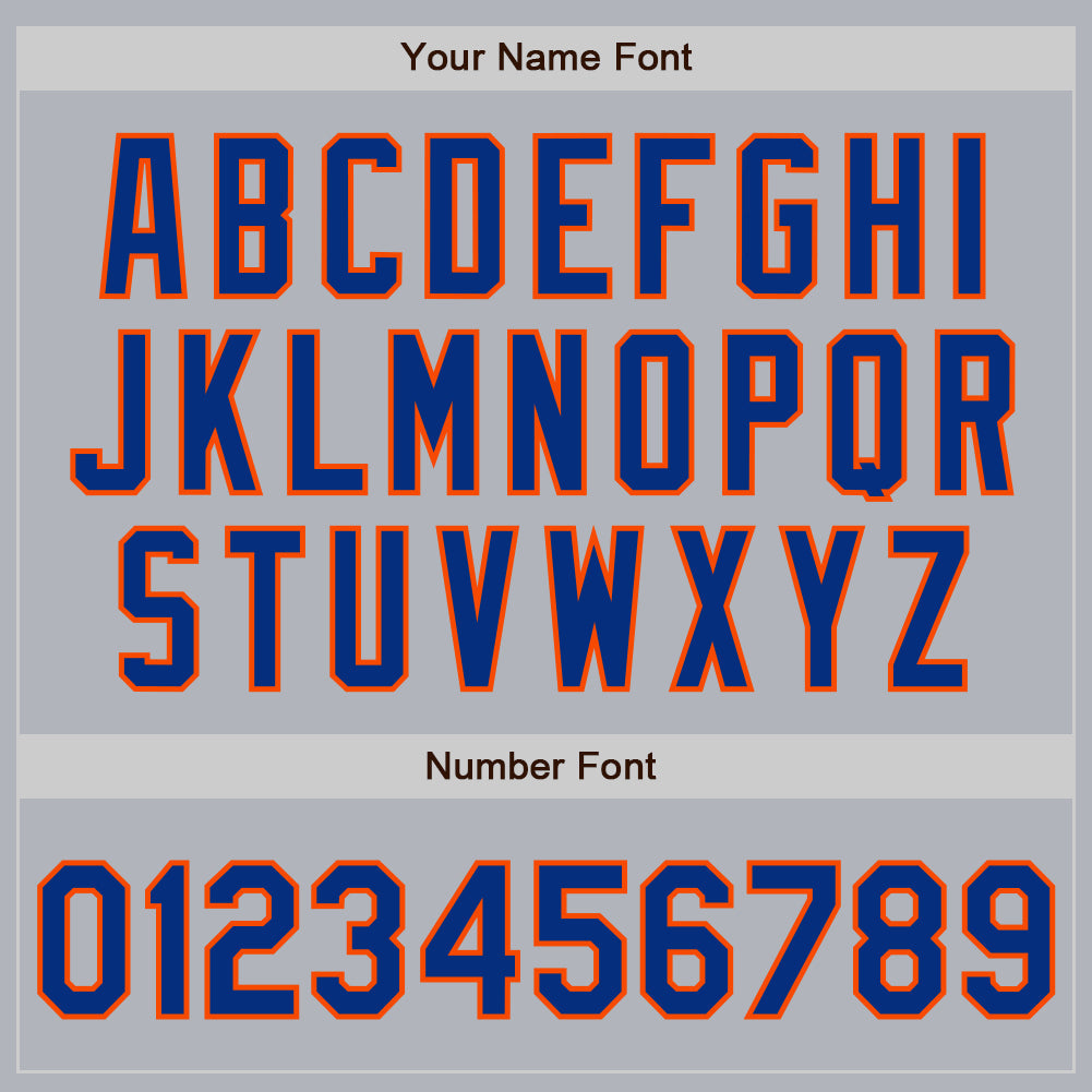 Custom Gray Royal-Orange Authentic Baseball Jersey