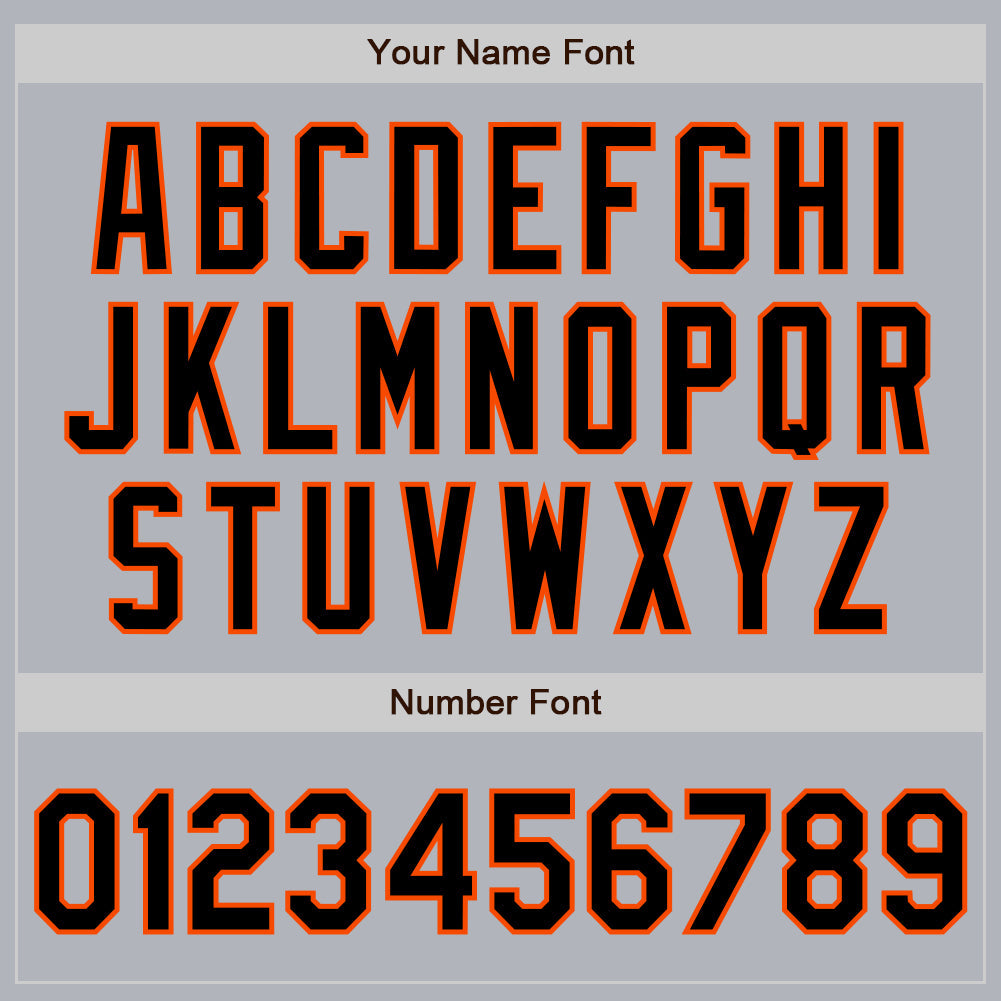 Custom Gray Black-Orange Authentic Baseball Jersey