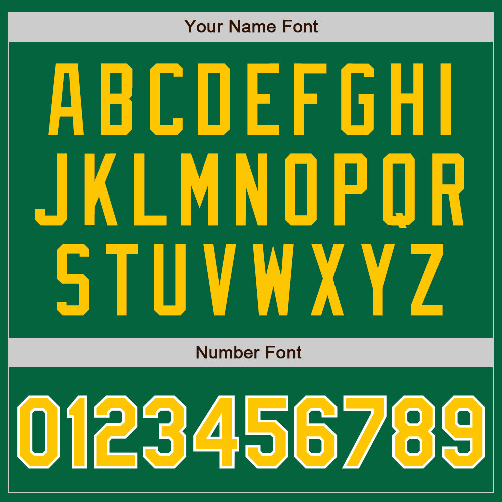 Custom Kelly Green Gold-White Authentic Baseball Jersey