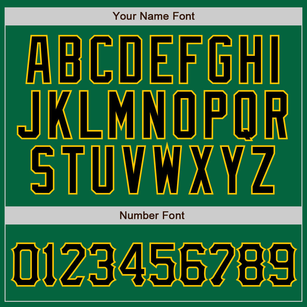 Custom Kelly Green Black Pinstripe Black-Gold Authentic Baseball Jersey