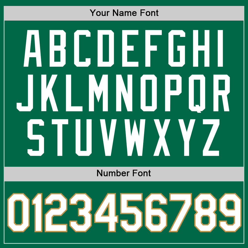 Custom Kelly Green White-Old Gold Authentic Throwback Basketball Jersey