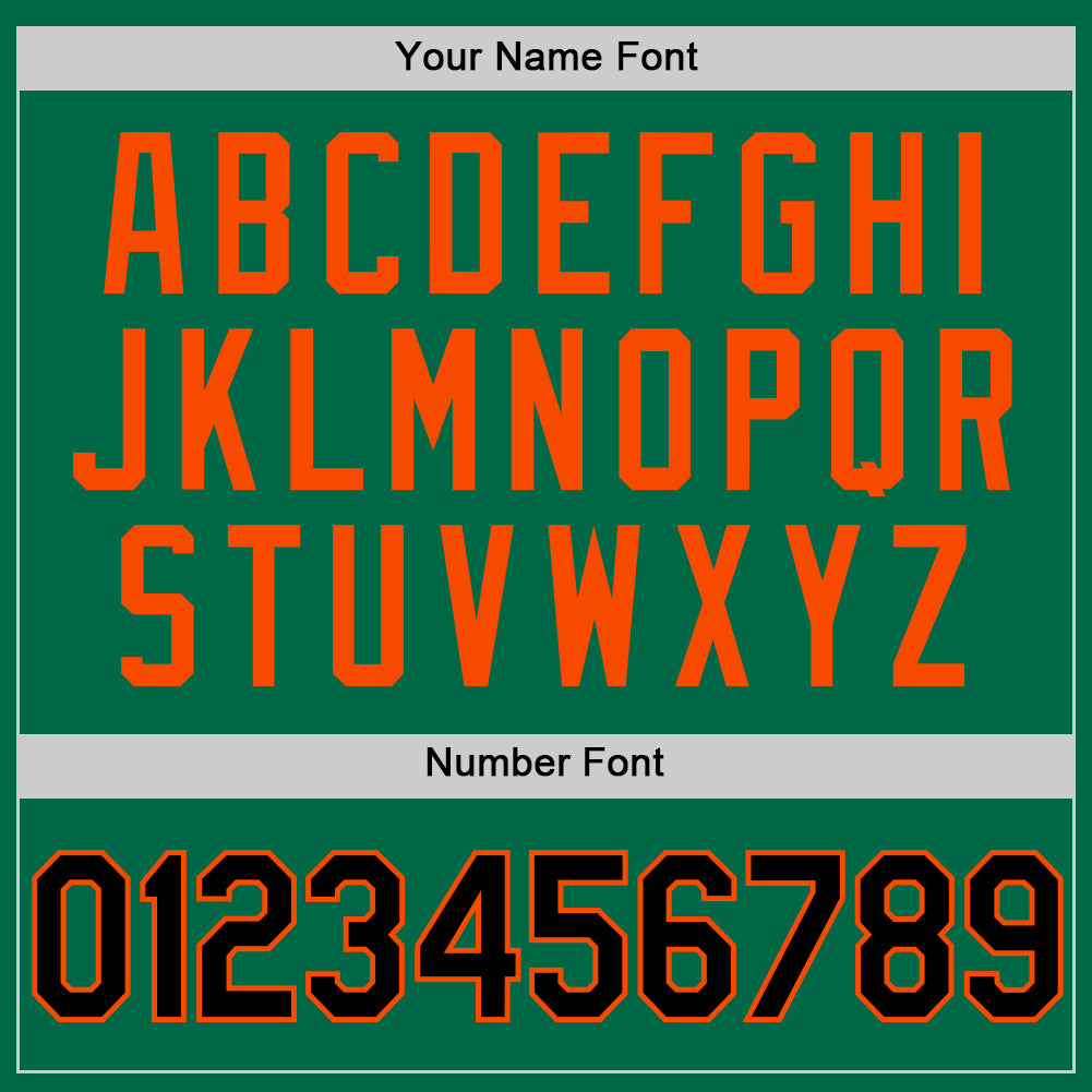 Custom Kelly Green Black-Orange Authentic Throwback Basketball Jersey