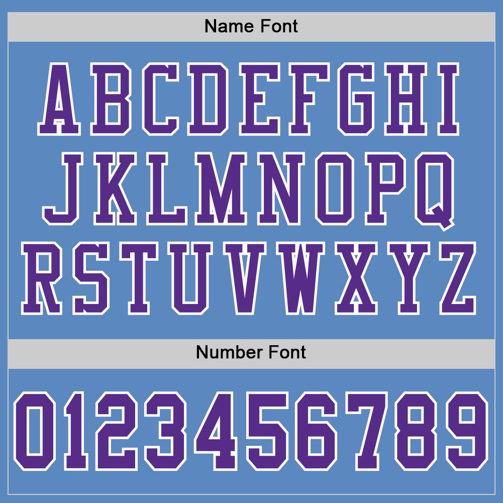 Custom Light Blue Purple-White Mesh Authentic Football Jersey