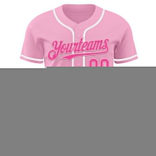 Custom Light Pink Pink-White Authentic Baseball Jersey