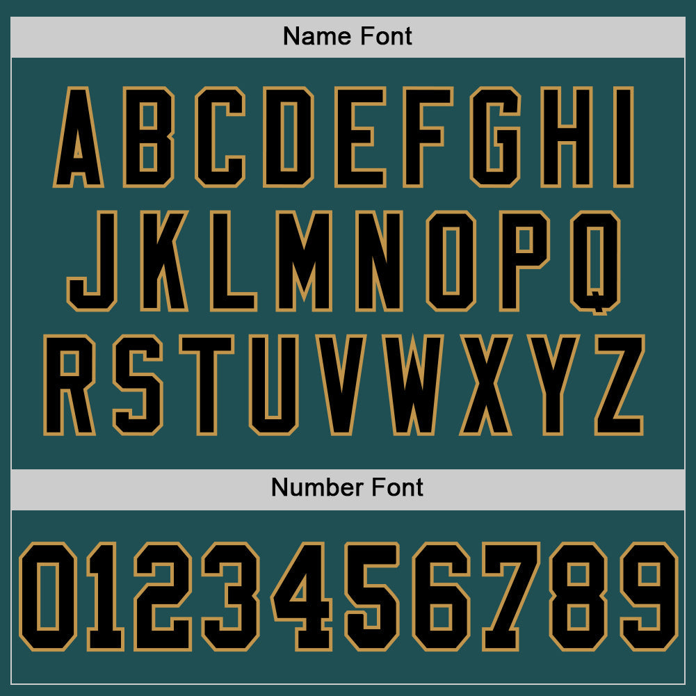 Custom Midnight Green Black-Old Gold Mesh Authentic Throwback Football Jersey