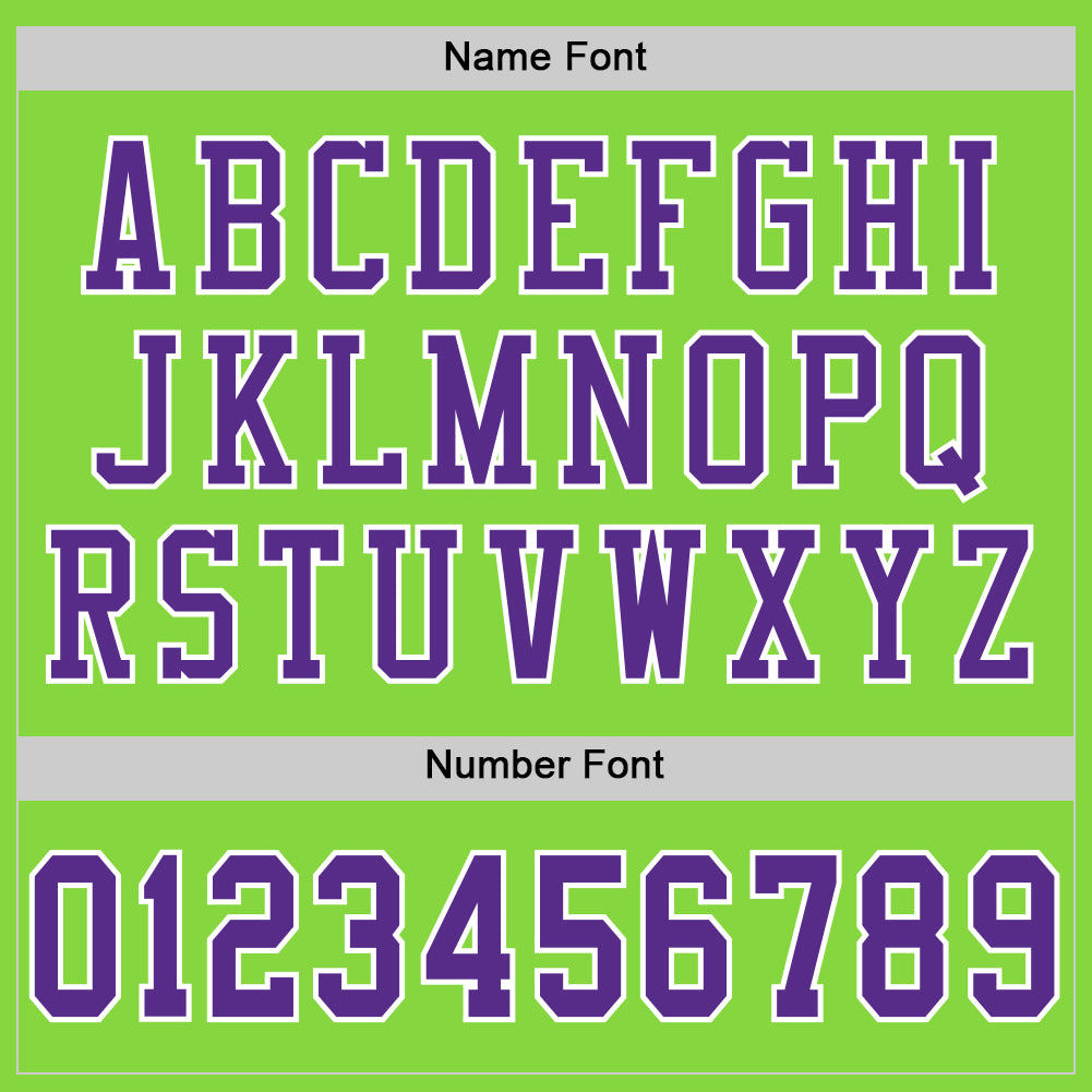 Custom Neon Green Purple-White Mesh Authentic Football Jersey