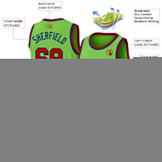 Custom Neon Green Red-Royal Authentic Basketball Jersey