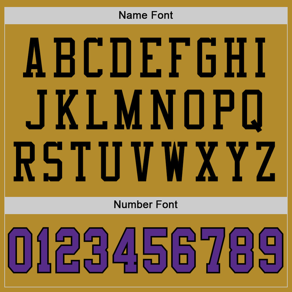 Custom Old Gold Purple-Black Mesh Authentic Football Jersey