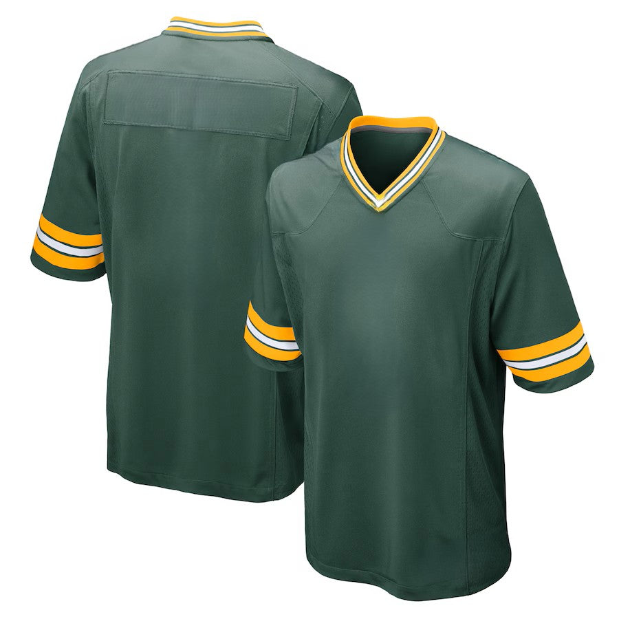 Custom Men's Packers Green Exact Replica Alternate Game Football Jersey
