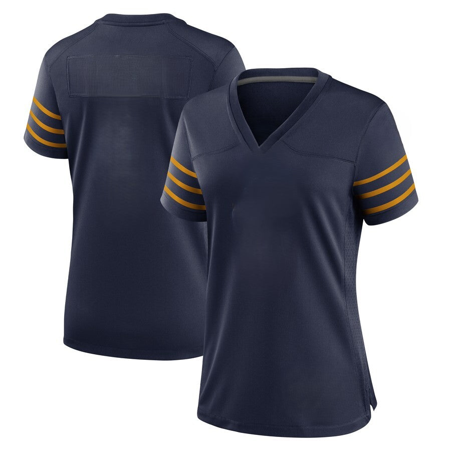 Custom Women's Packers Green/Navy Exact Replica Football Jersey