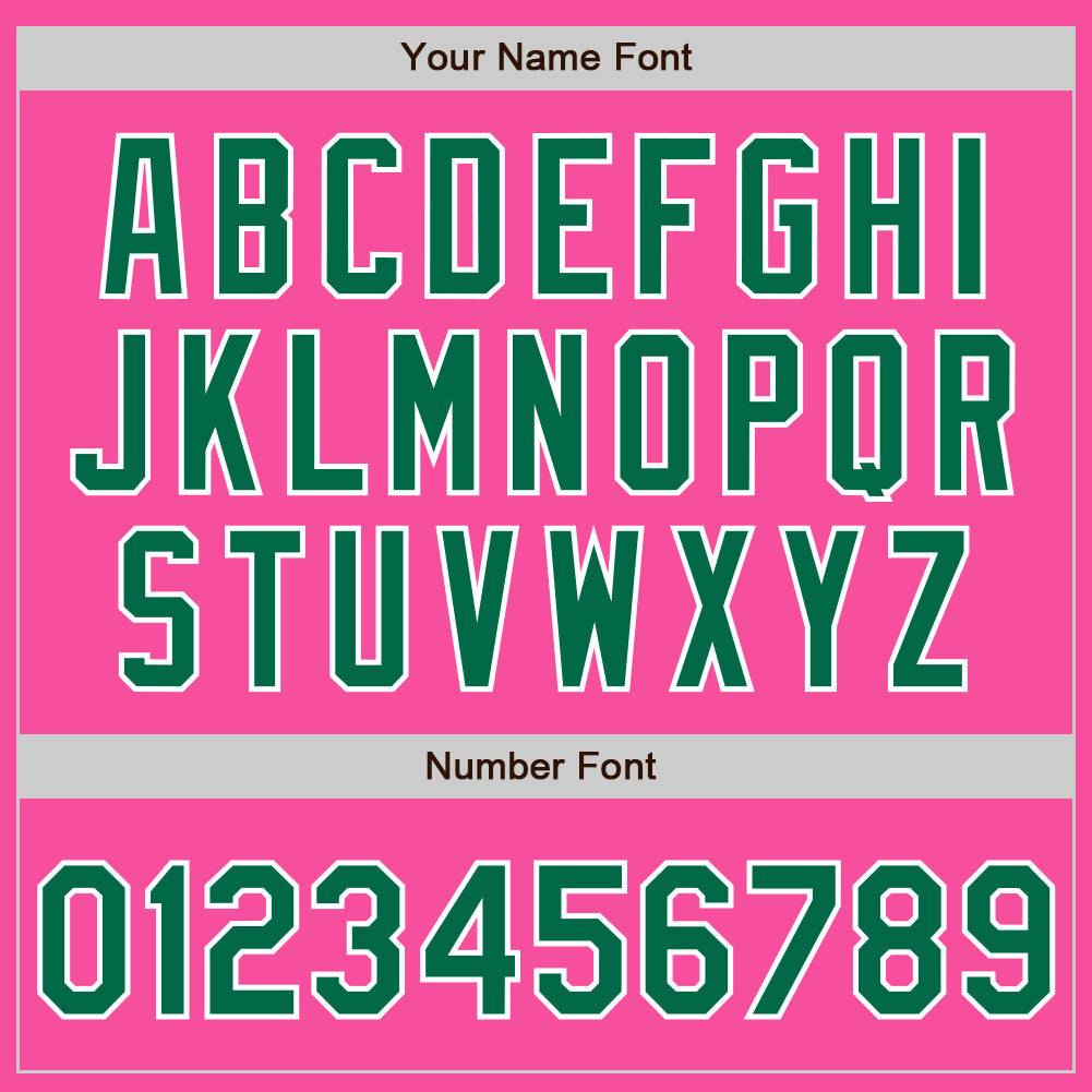 Custom Pink Kelly Green-White Authentic Baseball Jersey