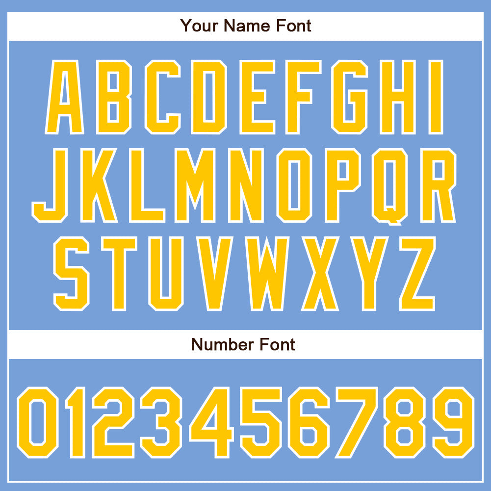 Custom Powder Blue Yellow-White Authentic Baseball Jersey