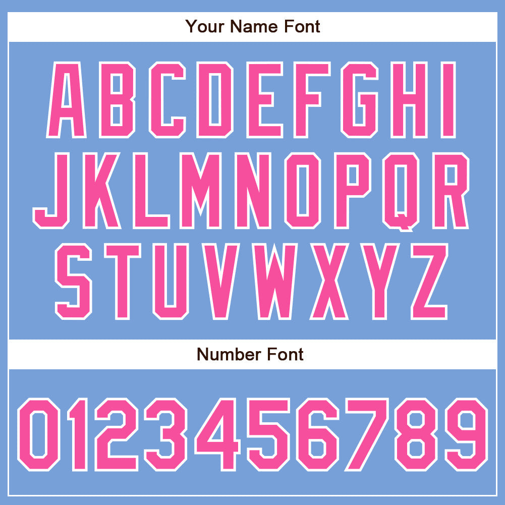Custom Powder Blue Pink-White Authentic Baseball Jersey