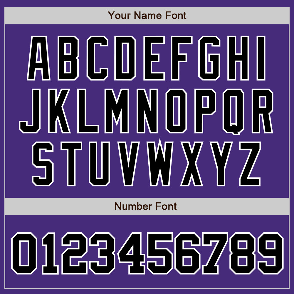 Custom Purple Black-White Authentic Baseball Jersey