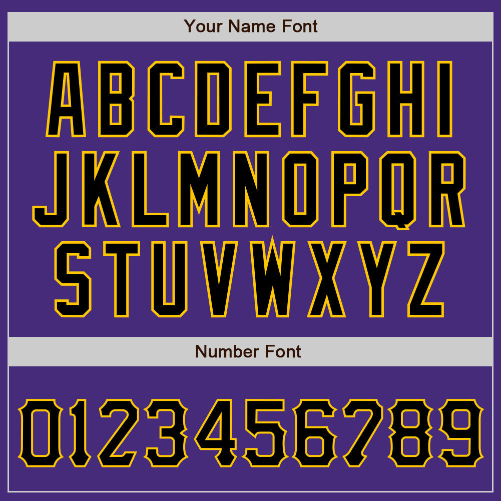 Custom Purple Black-Gold Authentic Baseball Jersey