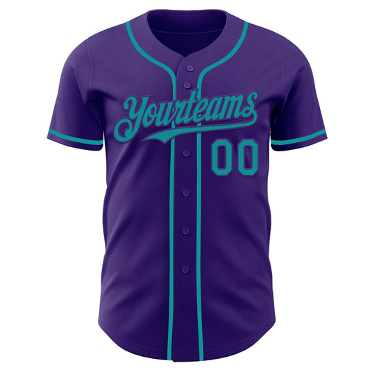 Custom Purple Teal Authentic Baseball Jersey