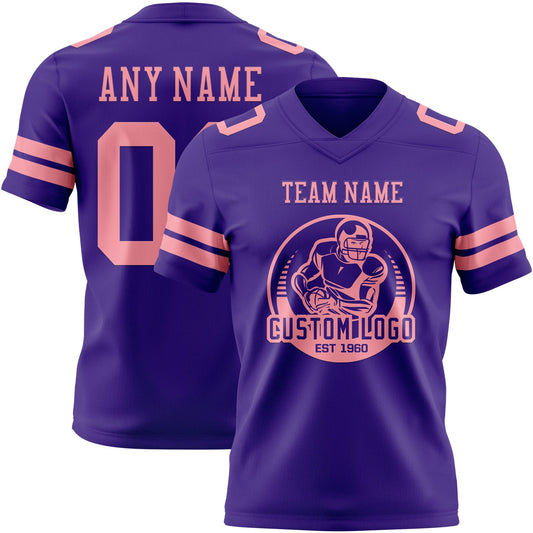 Custom Purple Medium Pink Mesh Authentic Football Jersey