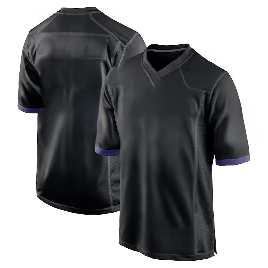 Custom Men's Ravens Purple/Black/White Exact Replica Football Jersey