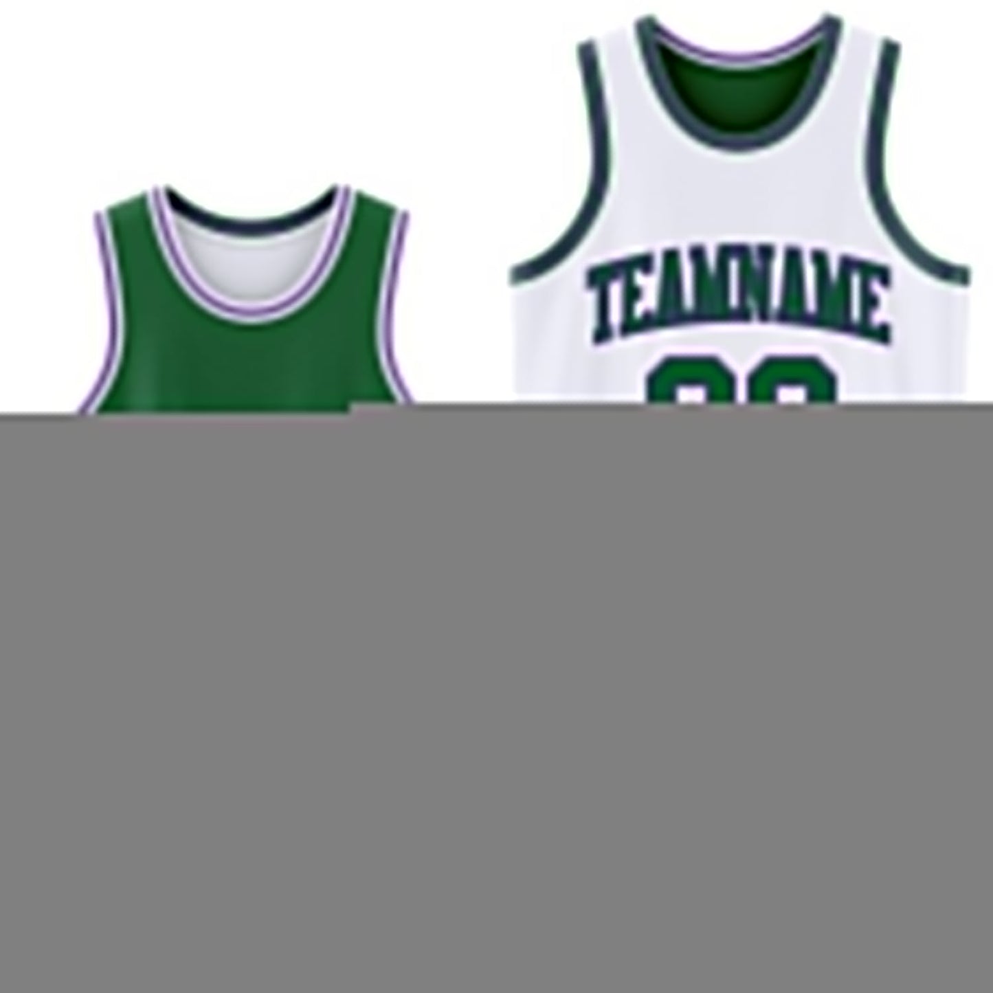 Custom Reversible Kelly Green White-Purple Double Side Sublimation Basketball Suit Jersey