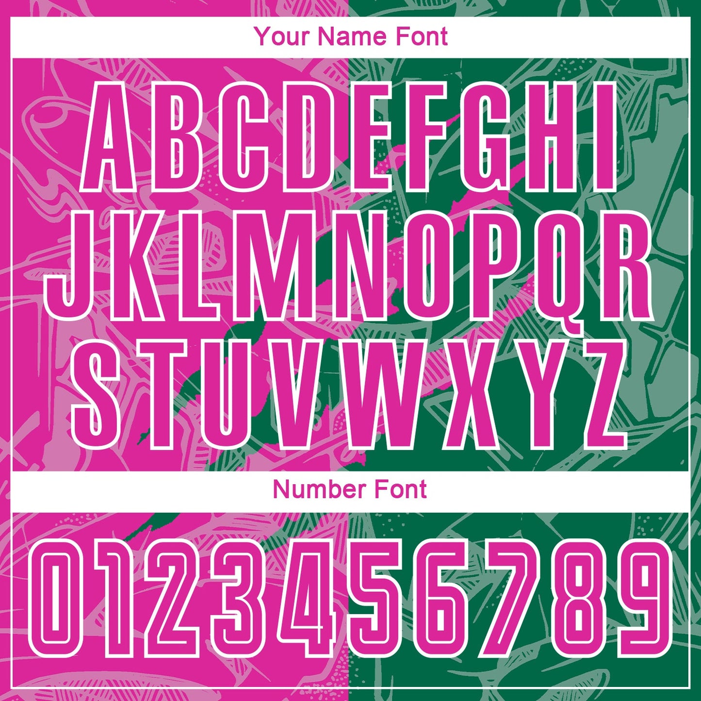Custom Graffiti Pattern Deep Pink-Kelly Green Scratch Sublimation Soccer Uniform Jersey